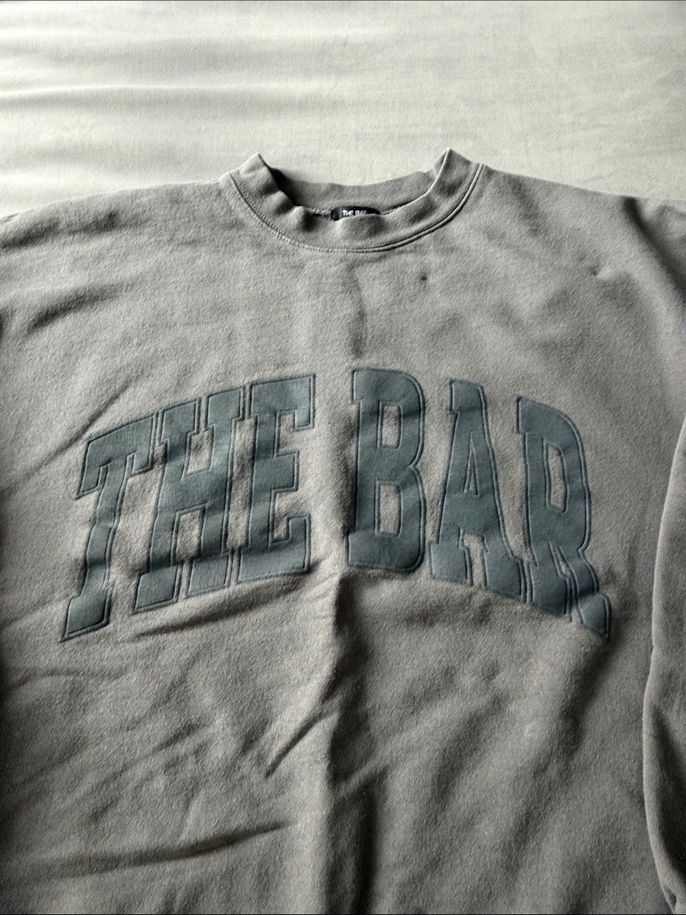 The Bar Crewneck Sweatshirt - Slate Gray with Raised Logo